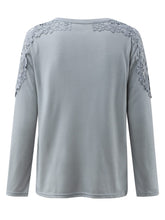 Full Size Cutout Round Neck Long Sleeve T-Shirt OutfitFlow
